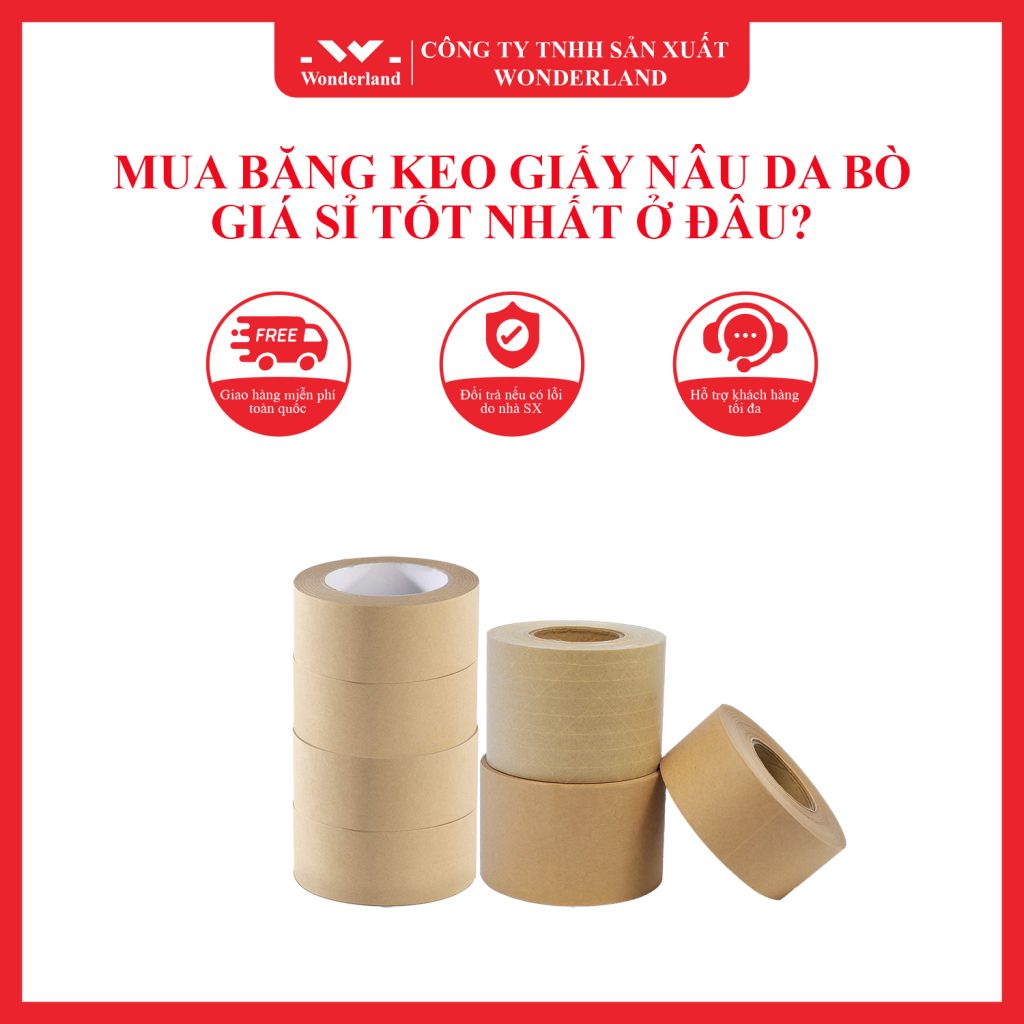 BĂNG KEO GIẤY NÂU DA BÒ GIÁ SỈ WONDERLAND