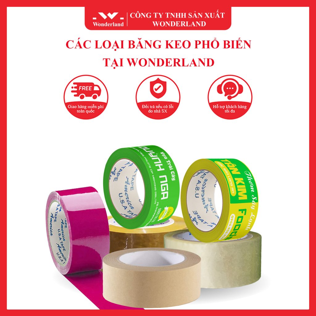 CÁC LOẠI BĂNG KEO PHỔ BIẾN TẠI WONDERLAND