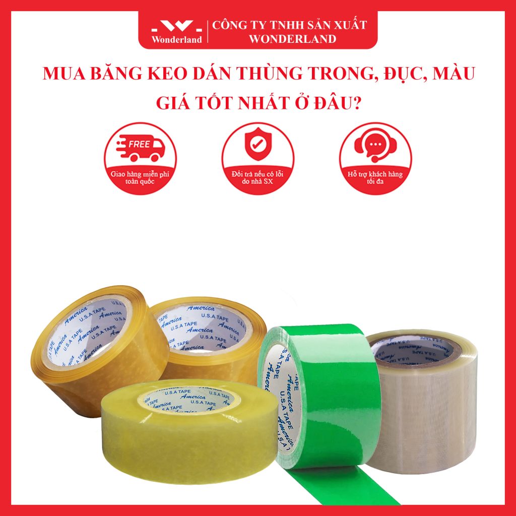 MUA BĂNG KEO DÁN THÙNG TRONG, ĐỤC, MÀU GIÁ TỐT NHẤT Ở ĐÂU
