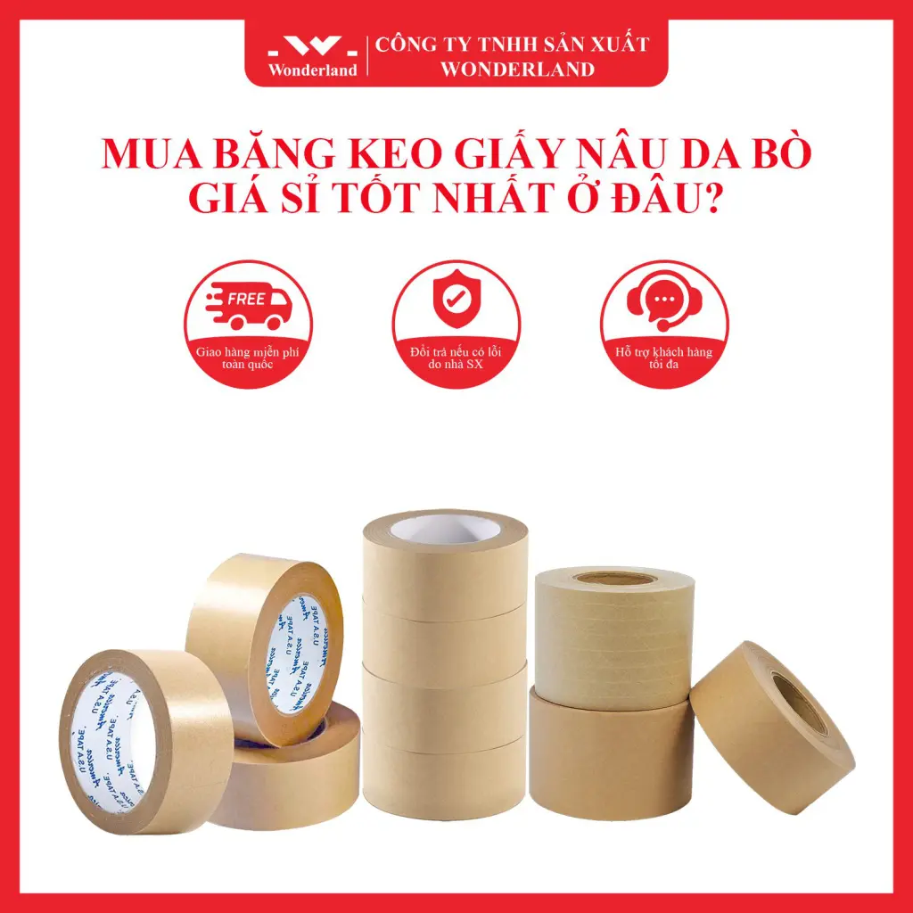 WONDERLAND - NHÀ CUNG CẤP BĂNG KEO GIẤY NÂU DA BÒ CHẤT LƯỢNG CAO VỚI GIÁ SỈ TỐT NHẤT