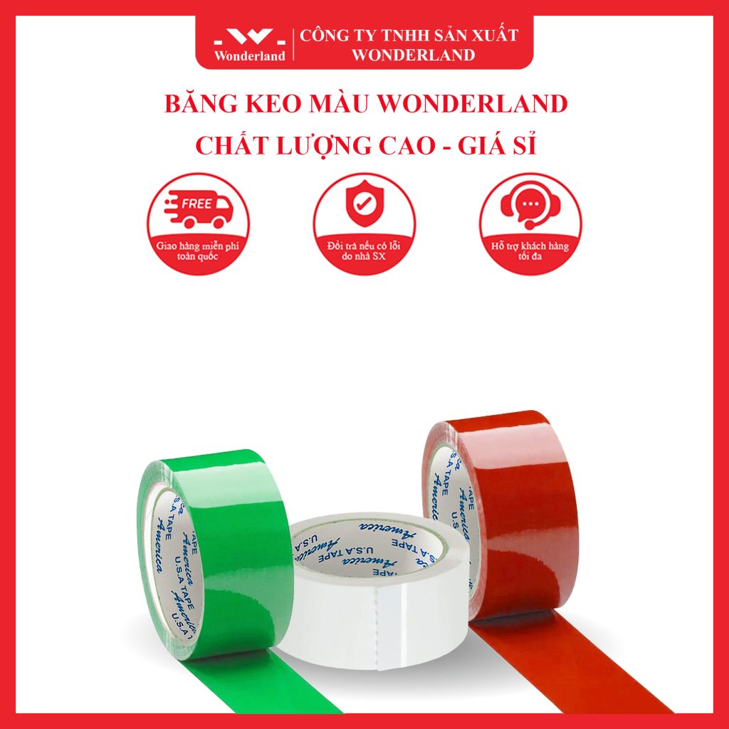 BĂNG KEO MÀU WONDERLAND - CHẤT LƯỢNG CAO, GIÁ SỈ