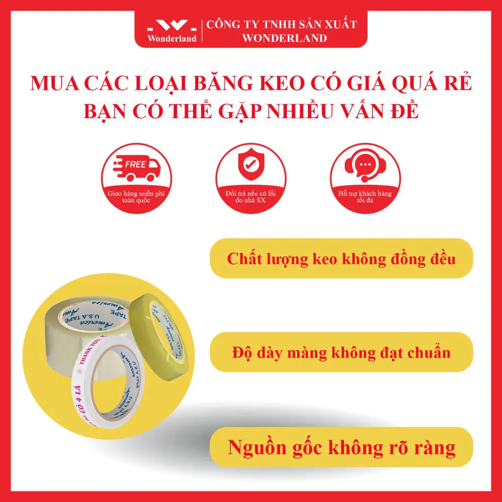 MUA CÁC LOẠI BĂNG KEO CÓ GIÁ QUÁ RẺ BẠN CÓ THỂ GẶP NHIỀU VẤN ĐỀ
