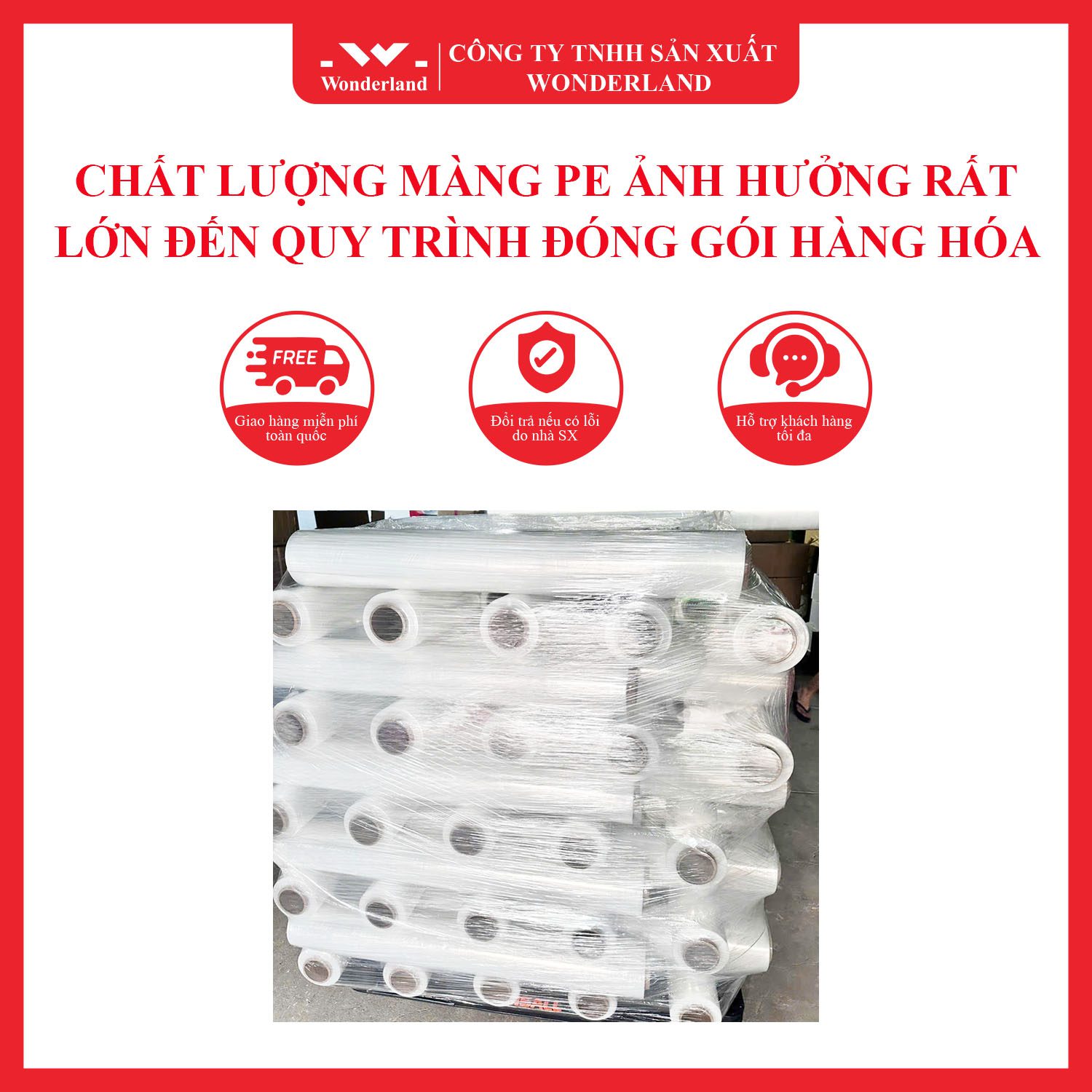 CHẤT LƯỢNG MÀNG PE ẢNH HƯỞNG RẤT LỚN ĐẾN QUY TRÌNH ĐÓNG GÓI HÀNG HÓA