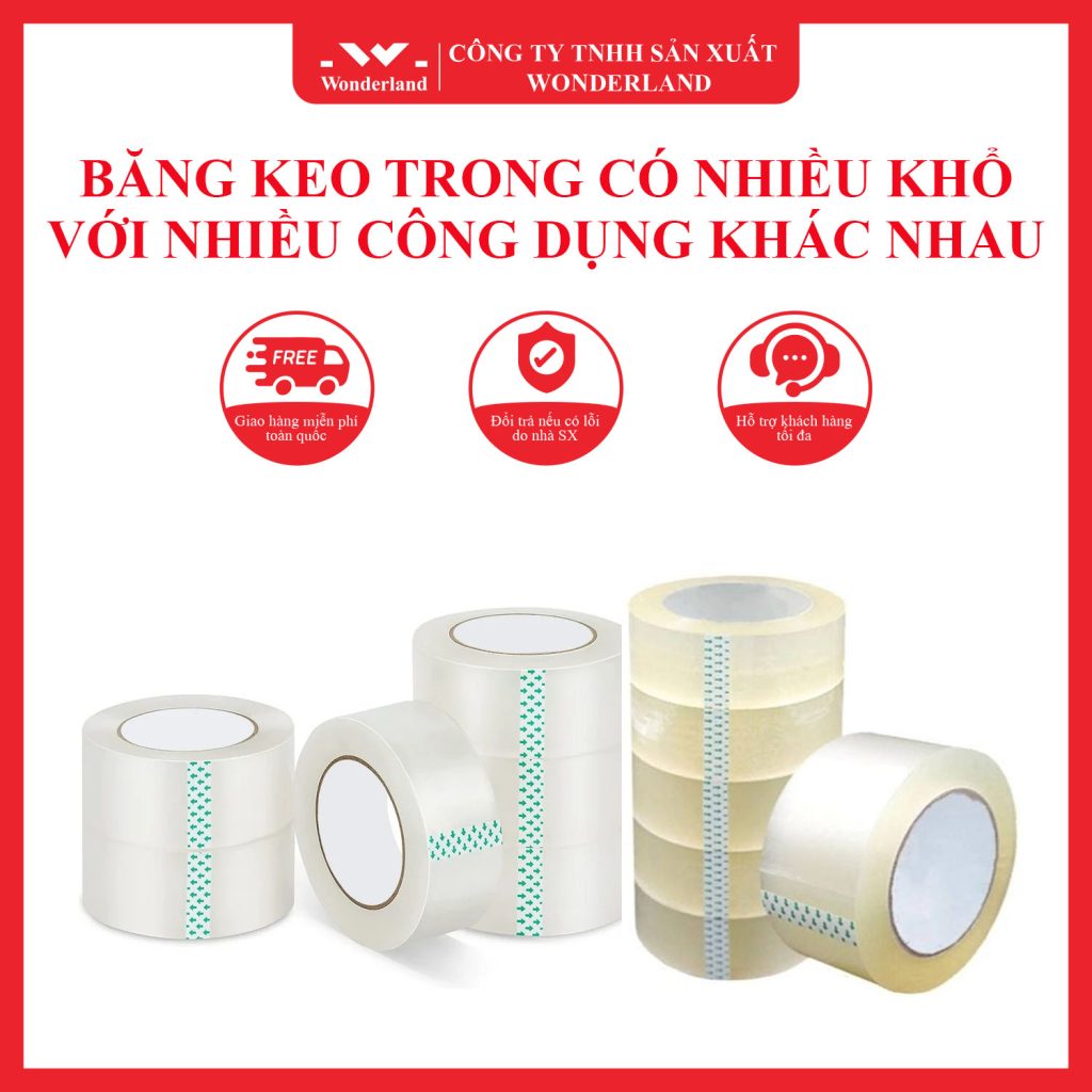 BĂNG KEO TRONG CÓ NHIỀU KHỔ VỚI NHIỀU CÔNG DỤNG KHÁC NHAU