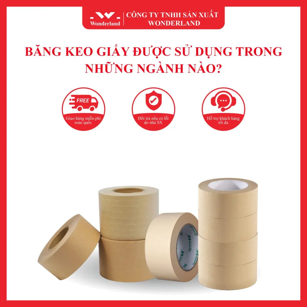 BĂNG KEO GIẤY ĐƯỢC SỬ DỤNG TRONG NHỮNG NGÀNH NÀO
