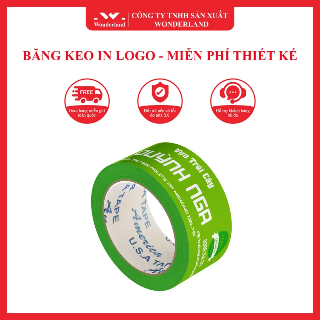 CÔNG TY WONDERLAND MIỄN PHÍ THIẾT KẾ LOGO LÊN BĂNG KEO CHO KHÁCH HÀNG
