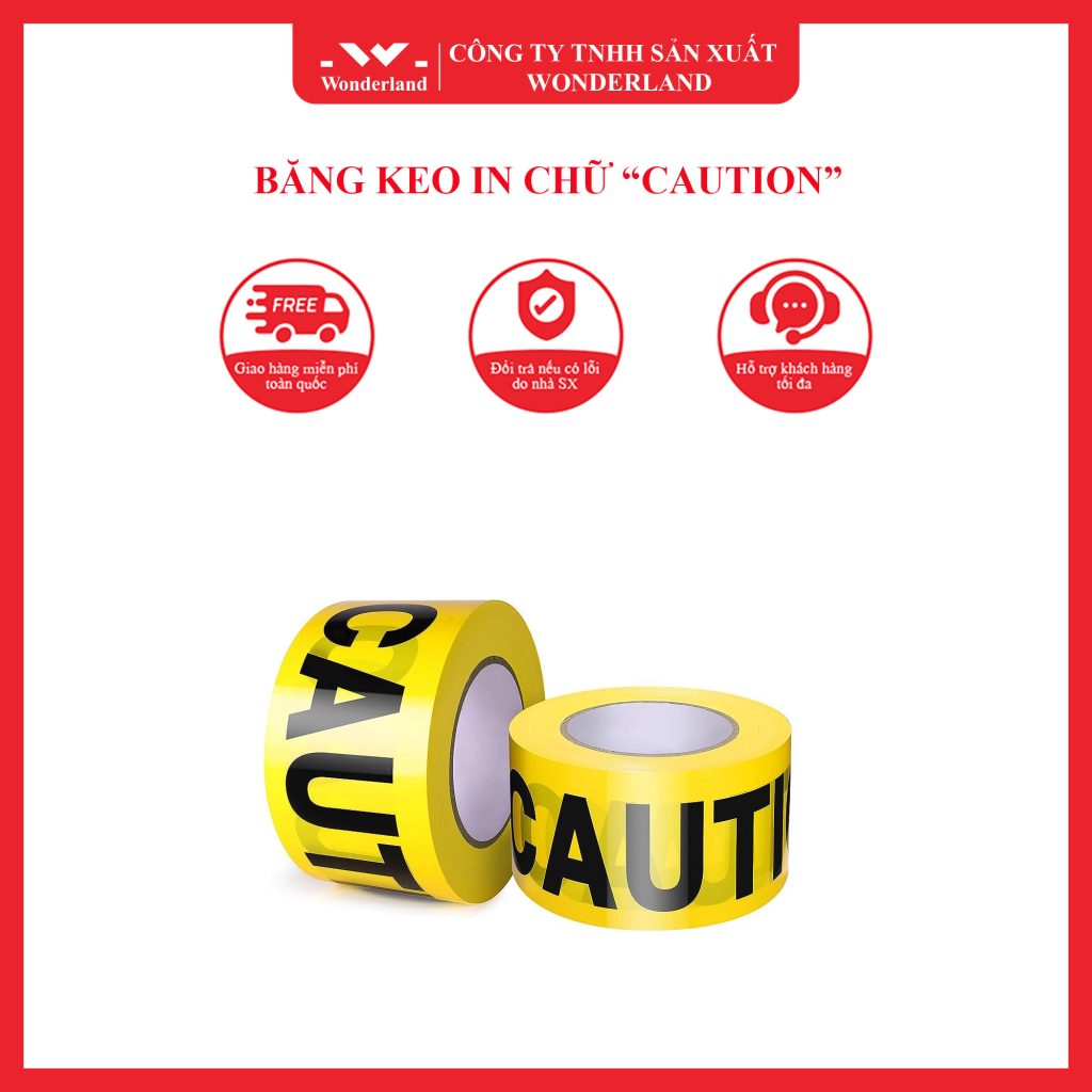 BĂNG KEO IN CHỮ CAUTION