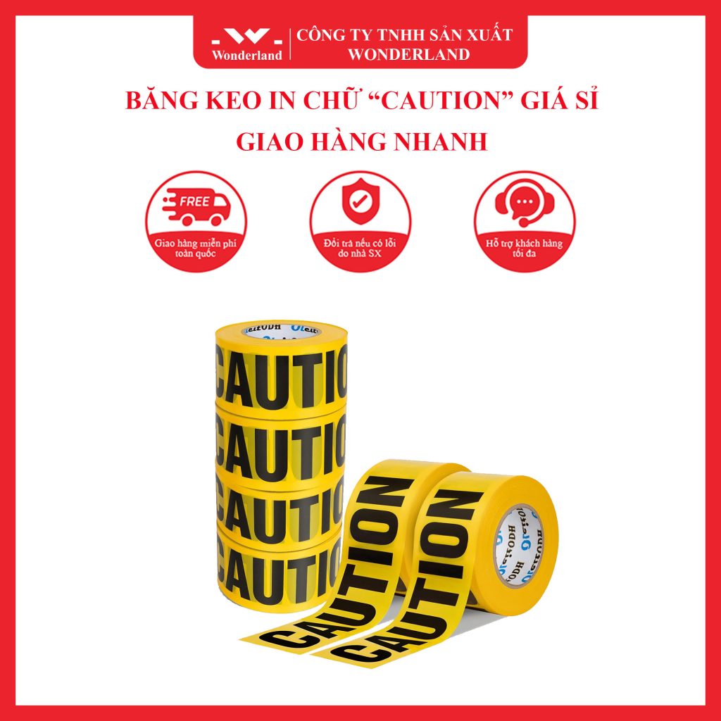 BĂNG KEO IN CHỮ "CAUTION" GIÁ SỈ - GIAO HÀNG NHANH
