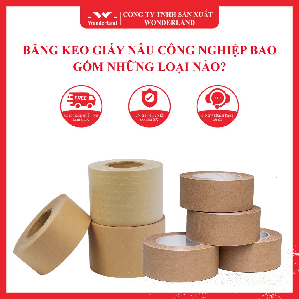 BĂNG KEO GIẤY NÂU CÔNG NGHIỆP BAO GỒM NHỮNG LOẠI NÀO