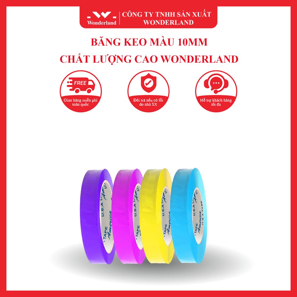 BĂNG KEO MÀU 10MM CHẤT LƯỢNG CAO WONDERLAND