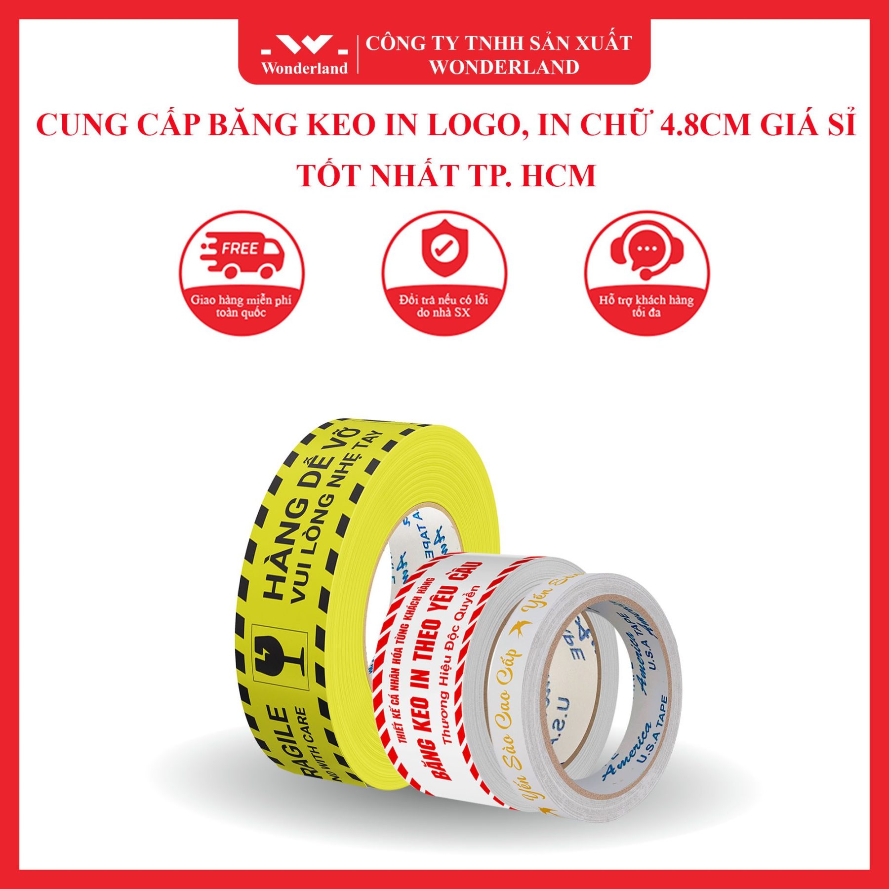 CUNG CẤP BĂNG KEO IN LOGO, IN CHỮ 4.8CM GIÁ SỈ TỐT NHẤT TP. HCM