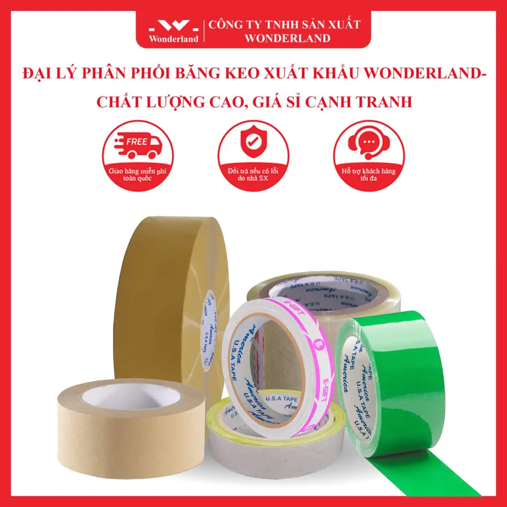 ĐẠI LÝ PHÂN PHỐI BĂNG KEO XUẤT KHẨU WONDERLANDCHẤT LƯỢNG CAO, GIÁ SỈ CẠNH TRANH