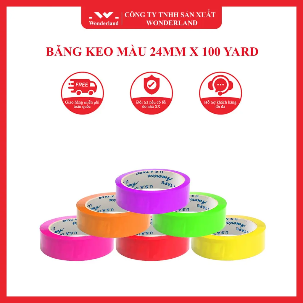 BĂNG KEO MÀU 24MM X 100 YARD