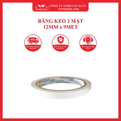 BĂNG KEO 2 MẶT 12MM x 9MET WONDERLAND