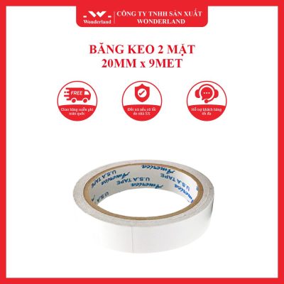 BĂNG KEO 2 MẶT 20MM x 9MET WONDERLAND
