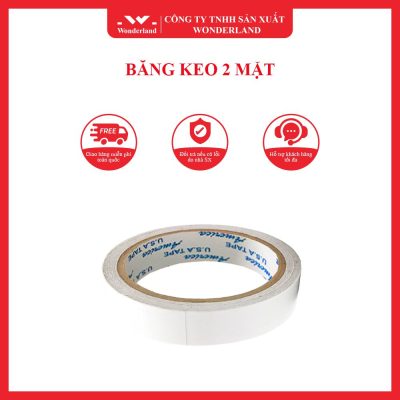 BĂNG KEO 2 MẶT TRẮNG NƯỚC 24MM 50Y WONDERLAND