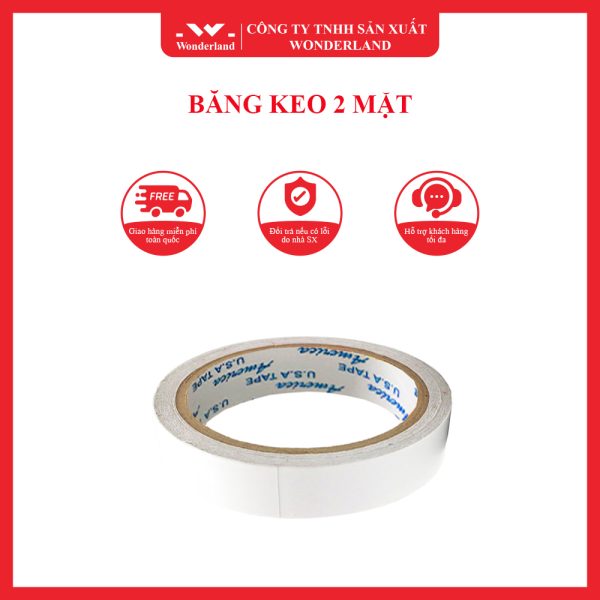 BĂNG KEO 2 MẶT TRẮNG NƯỚC 24MM 50Y WONDERLAND
