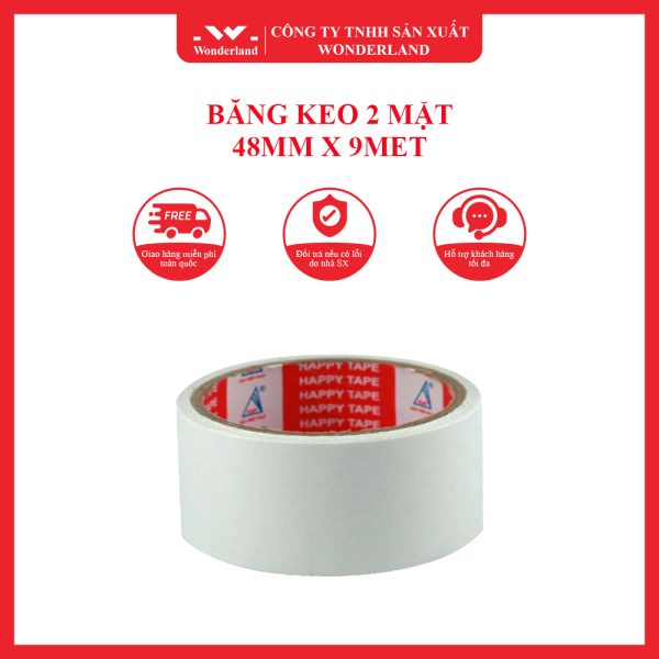 BĂNG KEO 2 MẶT 48MM X 9MET WONDERLAND