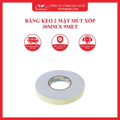 BĂNG KEO 2 MẶT MÚT XỐP 30MM X 9MET WONDERLAND