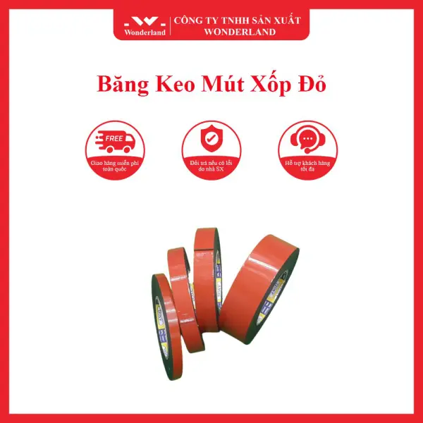 BĂNG KEO MÚT XỐP ĐỎ WONDERLAND