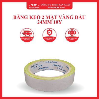 BĂNG KEO 2 MẶT VÀNG DẦU 24MM 10Y WONDERLAND