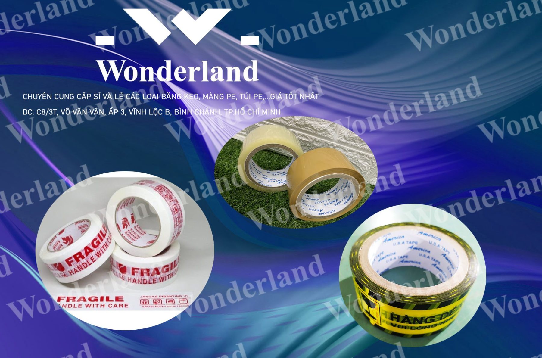 BĂNG KEO DÁN THÙNG WONDERLAND NHIỀU CHỦNG LOẠI