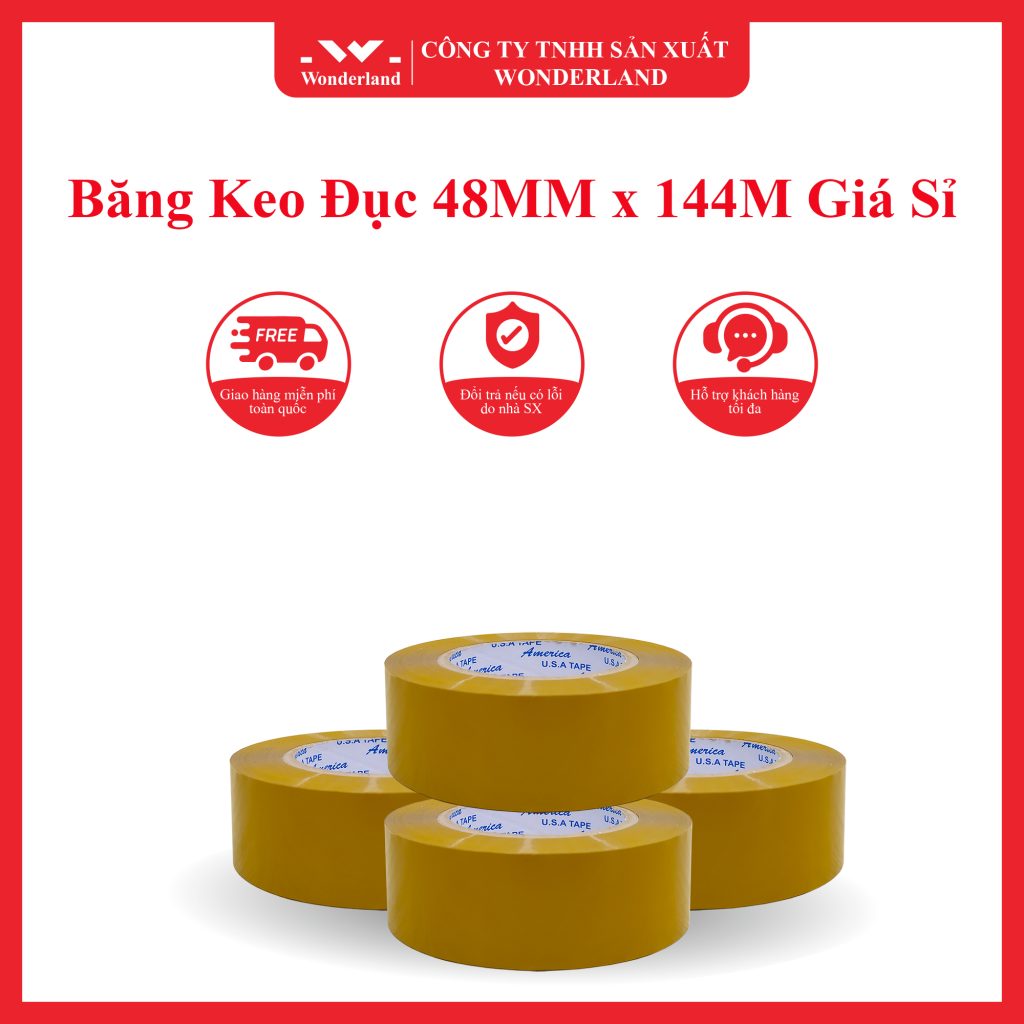 BĂNG KEO ĐỤC 48MM x 144M WONDERLAND MANG NHIỀU ƯU ĐIỂM