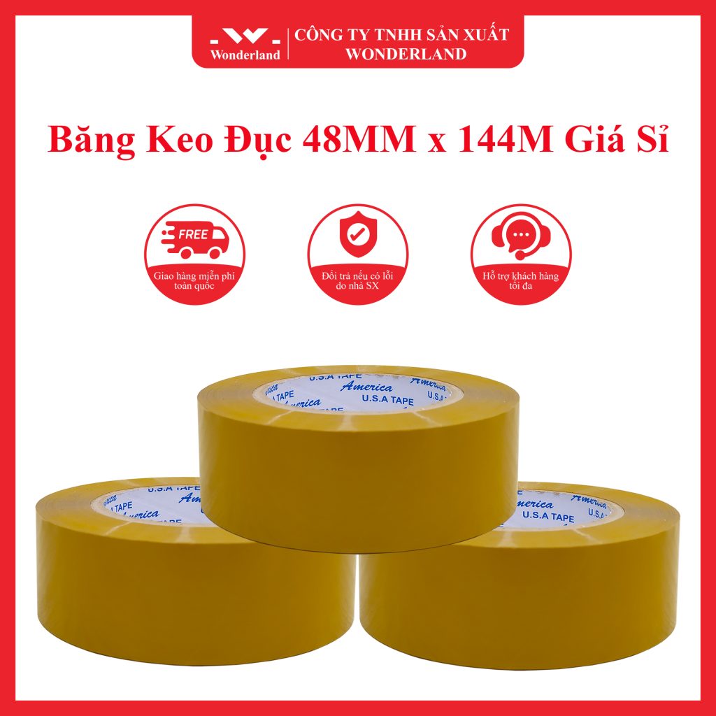 BĂNG KEO ĐỤC 48MM x 144M WONDERLAND CHẤT LƯỢNG