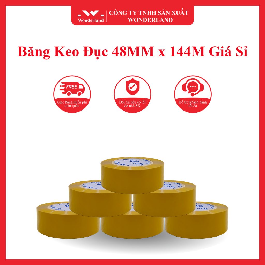 BĂNG KEO ĐỤC 48MM x 144M GIÁ SỈ TỐT NHẤT TẠI WONDERLAND