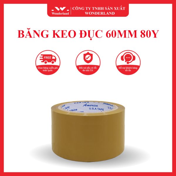 BĂNG KEO ĐỤC 60MM 80Y WONDERLAND