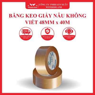 BĂNG KEO GIẤY NÂU KHÔNG VIẾT 48MM x 40M