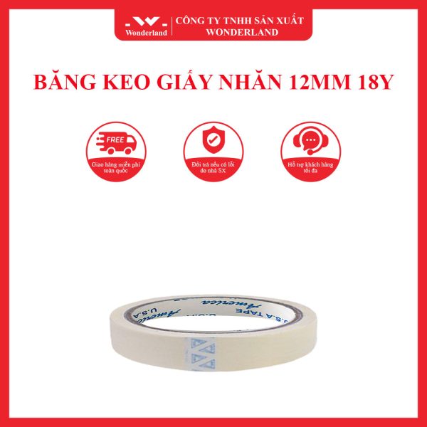 BĂNG KEO GIẤY NHĂN 12MM 18Y WONDERLAND
