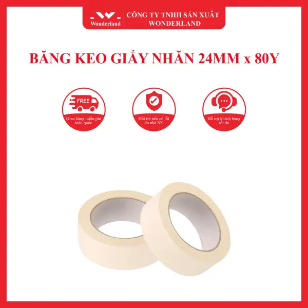 BĂNG KEO GIẤY NHĂN 24MM x 80Y