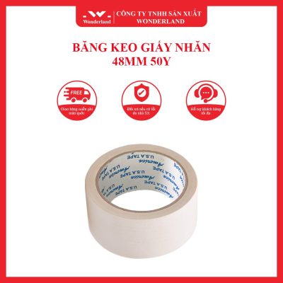 BĂNG KEO GIẤY NHĂN 48MM 50Y WONDERLAND