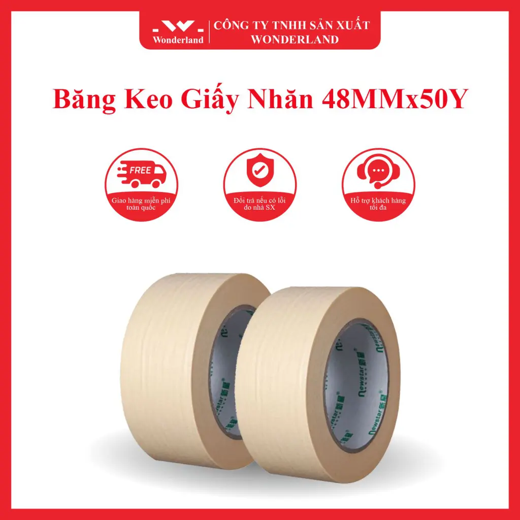 BĂNG KEO GIẤY NHĂN 48MM x 50Y WONDERLAND