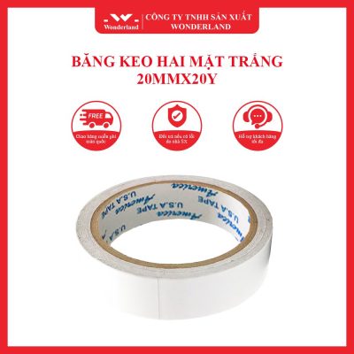 BĂNG KEO HAI MẶT TRẮNG 20MMX20Y WONDERLAND