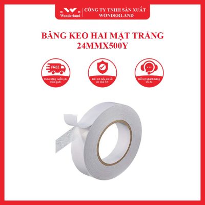 BĂNG KEO HAI MẶT TRẮNG 24MMX500Y WONDERLAND