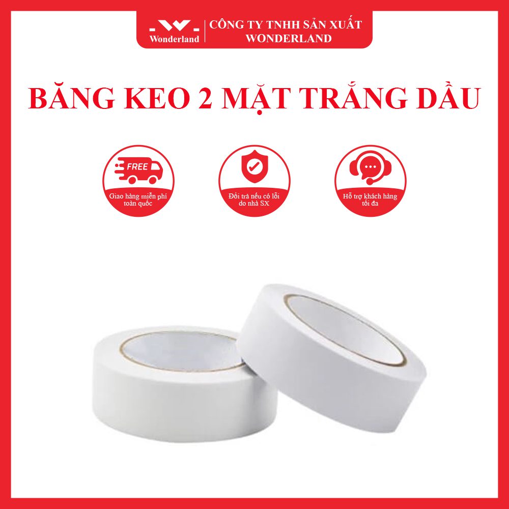 BĂNG KEO HAI MẶT TRẮNG DẦU WONDERLAND