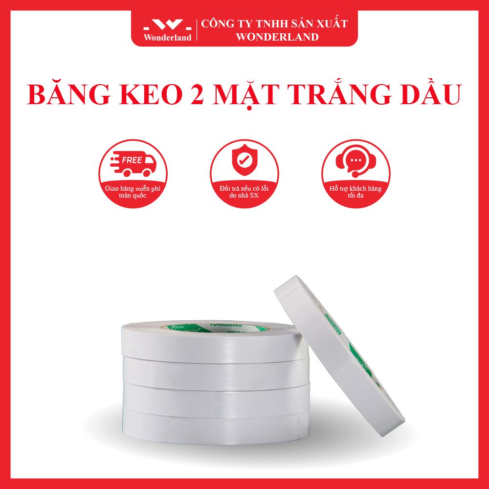 BĂNG KEO HAI MẶT TRẮNG DẦU GIÁ SỈ TỐT NHẤT TẠI WONDERLAND