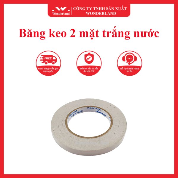 Băng keo 2 mặt trắng nước WONDERLAND