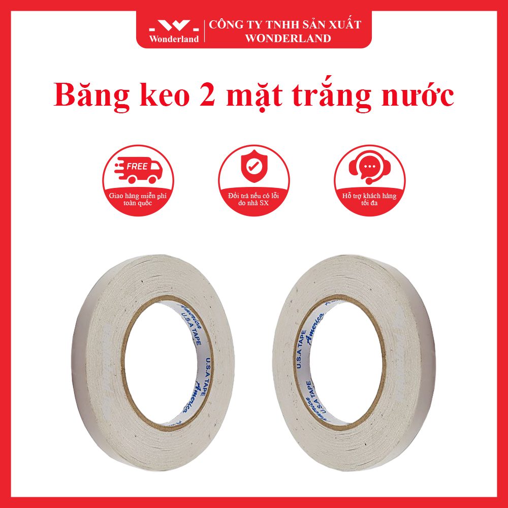 Băng keo 2 mặt trắng nước
