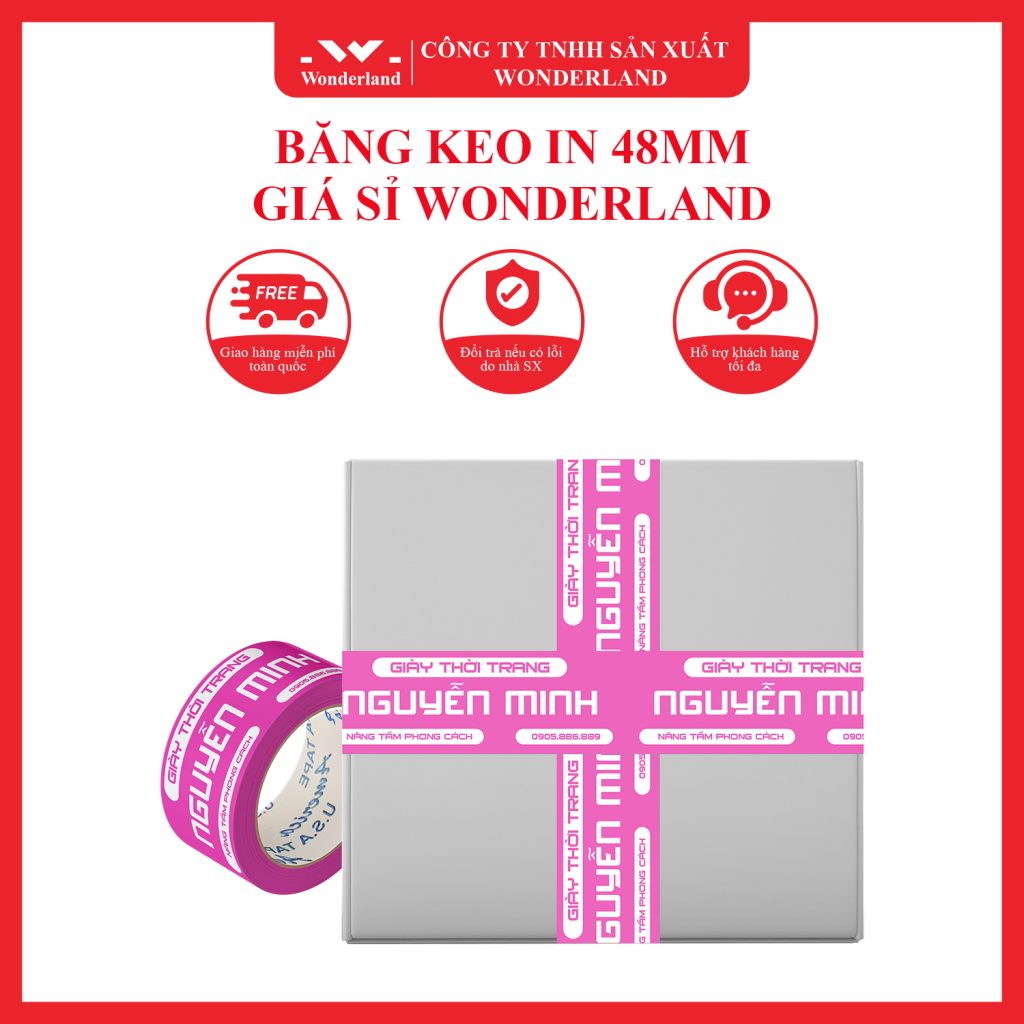 BĂNG KEO IN LOGO 48MM WONDERLAND GIÁ SỈ TỐT NHẤT