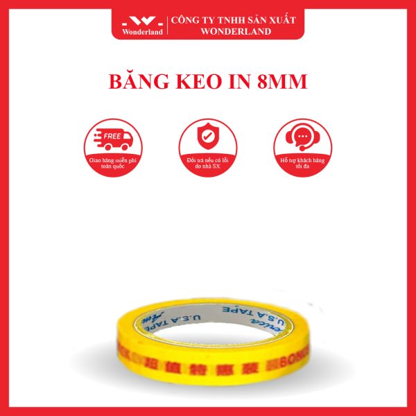 BĂNG KEO IN 8MM WONDERLAND