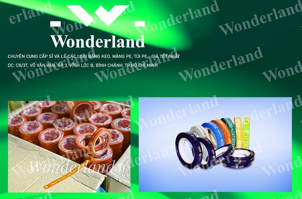 BĂNG KEO IN CHỮ 10MM DÁN NẮP LY WONDERLAND GIÁ SỈ TỐT NHẤT