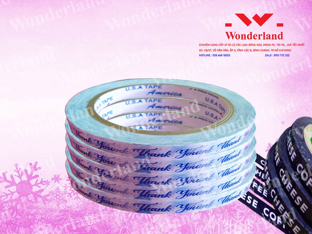 BĂNG KEO IN CHỮ DÁN LY CAFE 12MM WONDERLAND CHẤT LƯỢNG TỐT NHẤT