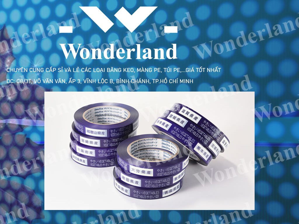 BĂNG KEO IN 16MM WONDERLAND CHẤT LƯỢNG HÀNG ĐẦU
