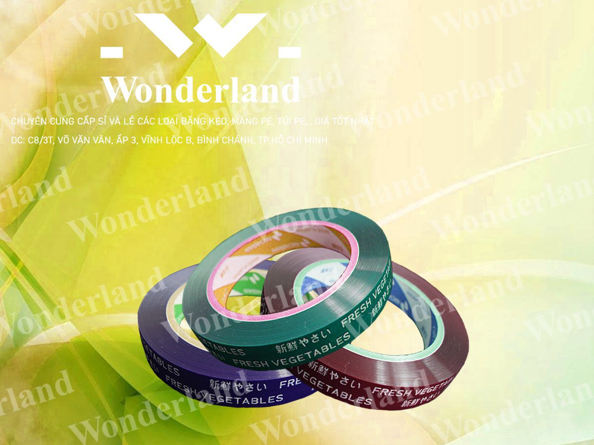 BĂNG KEO IN CHỮ 16MM WONDERLAND CHẤT LƯỢNG CAO