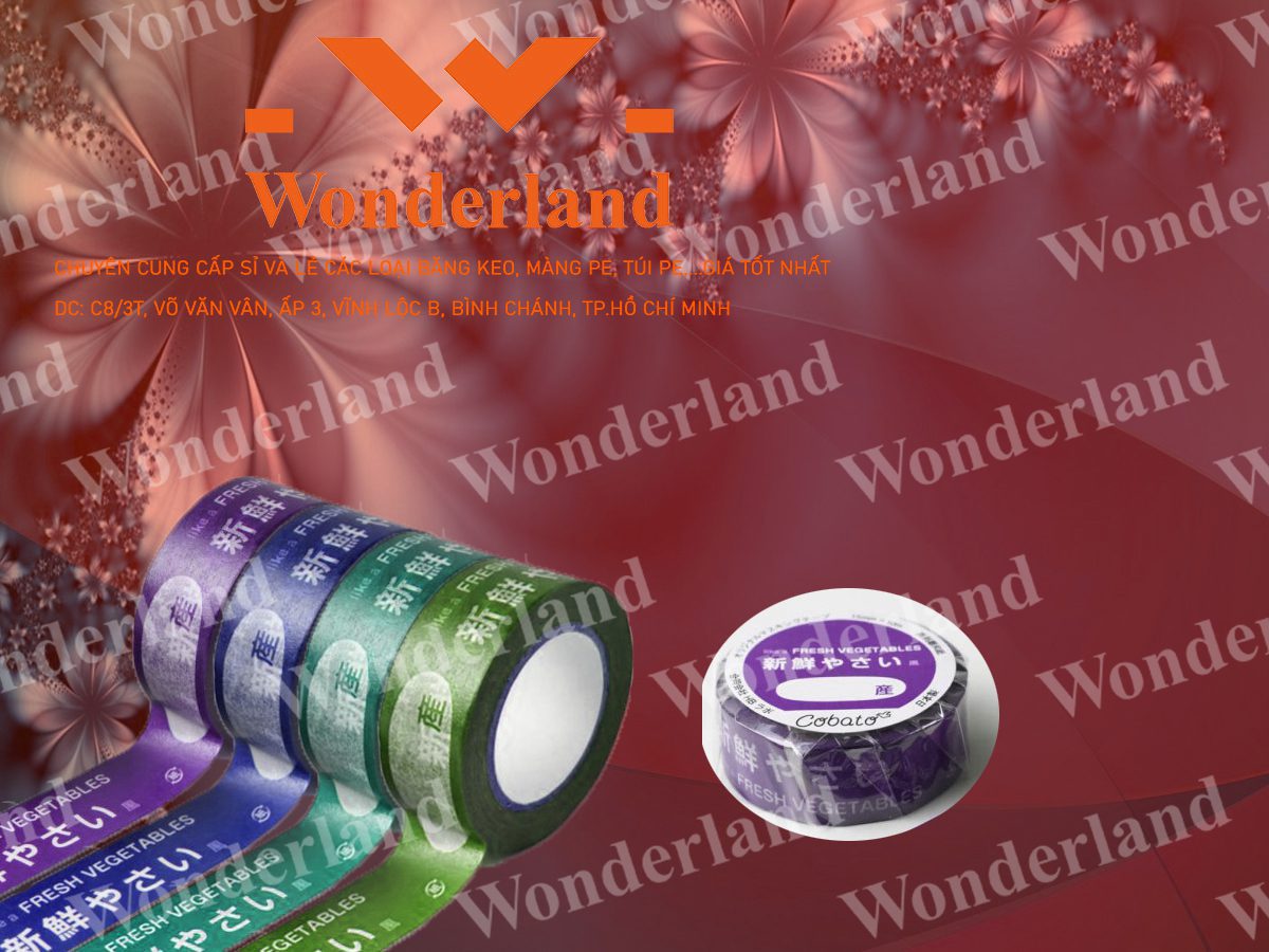 BĂNG KEO IN CHỮ 22MM WONDERLAND CHẤT LƯỢNG CAO