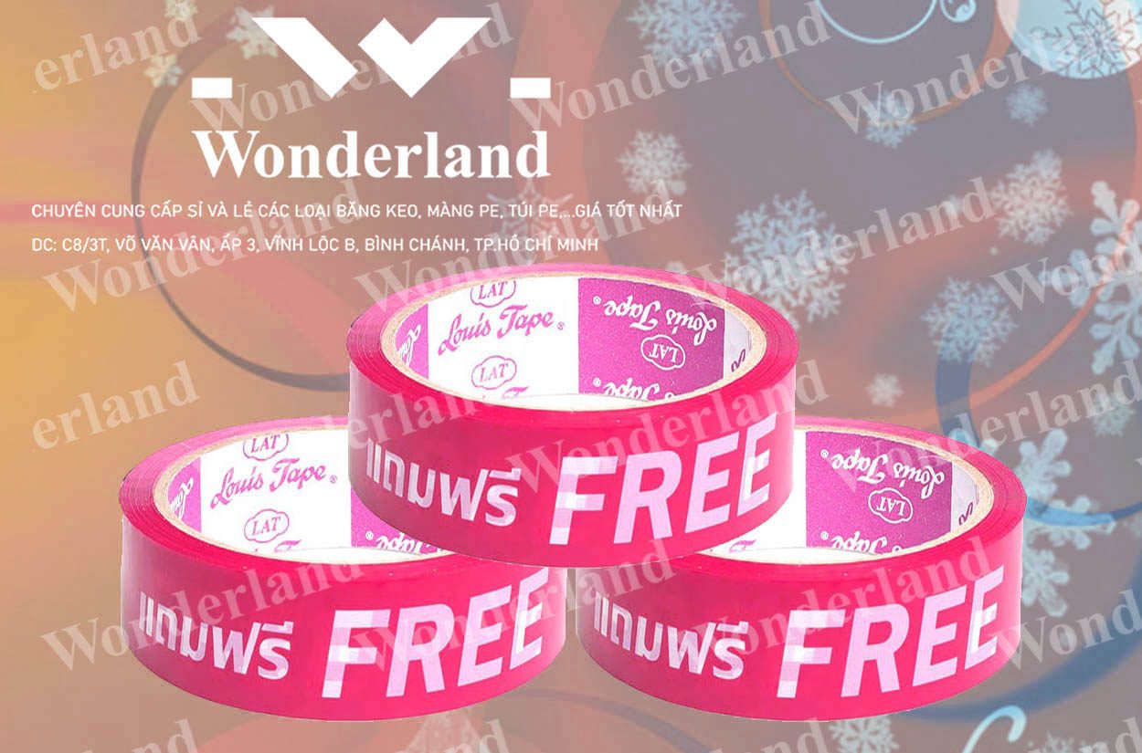 BĂNG KEO IN CHỮ 25MM WONDERLAND GIÁ TỐT