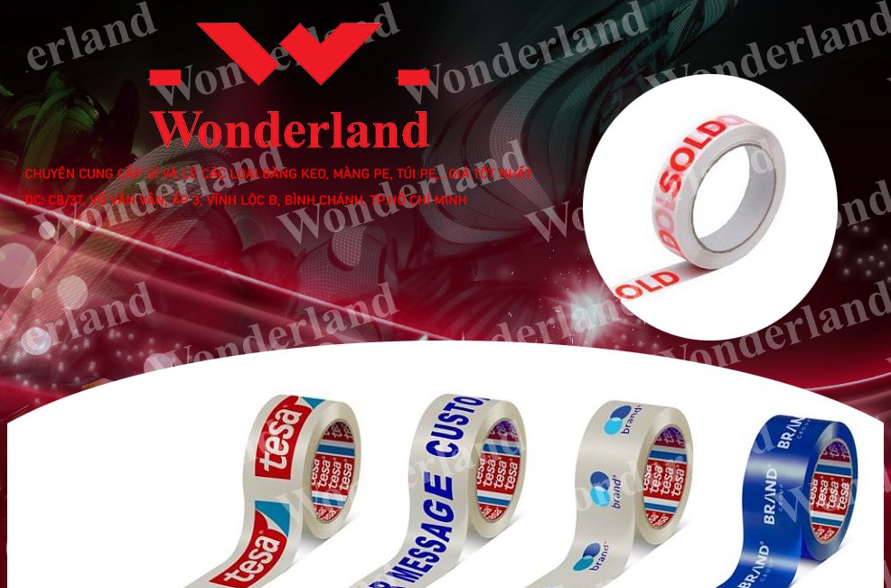 BĂNG KEO IN CHỮ 26MM WONDERLAND CHẤT LƯỢNG CAO
